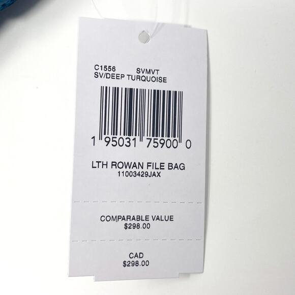 Coach Rowan File Bag Crossbody Purse Deep Turquoise Leather C1556 - Picture 6 of 6